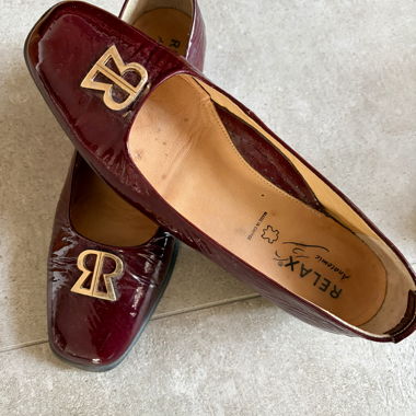 Mocassini Relax Anatomic in pelle verniciata bordeaux