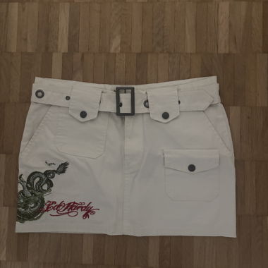 Ed Hardy Mini Skirt with Dragon Motif - S