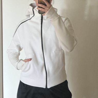 Felpa con zip Adidas - bianco