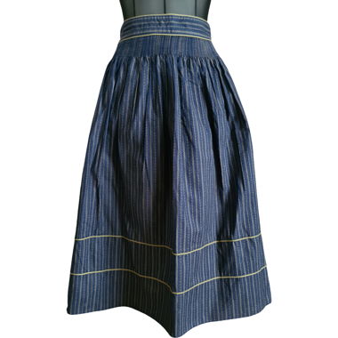 Vintage blue and yellow striped skirt high waist