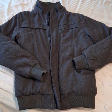 Blouson gris anthracite en laine