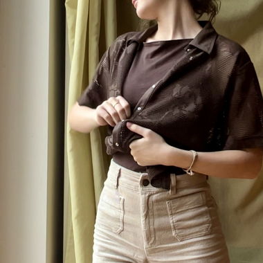 Vintage Hawaii Hemd mit Lochmuster  