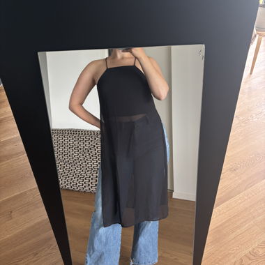 Top noir longue fluide