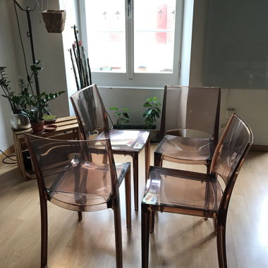 2 chaises en PVC brune transparente GRANDSOLEIL