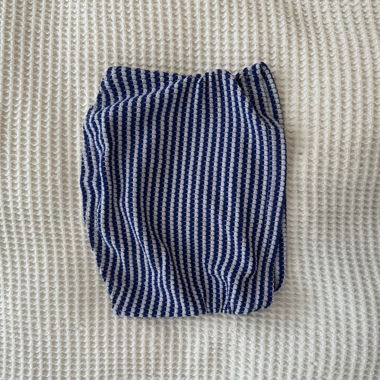 Blue and white tube top