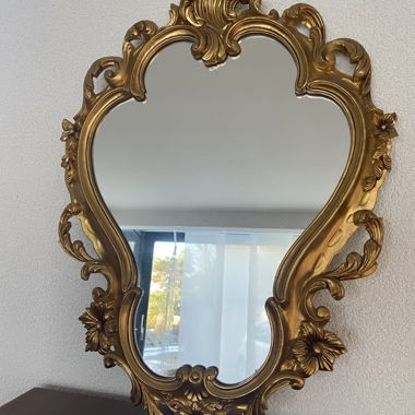 Miroir ancien style baroque / rococo – cadre doré