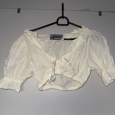Blusa corta bianca Lifos