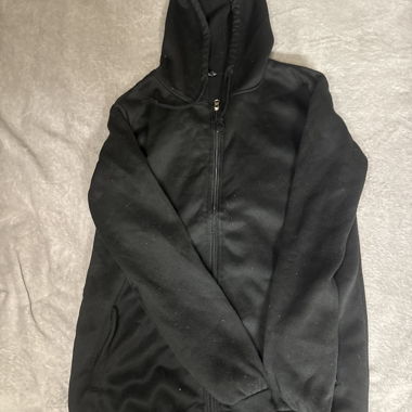 Felpa con cappuccio nera con zip
