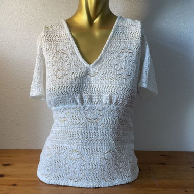 T-shirt dentelle blanche - S