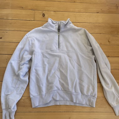 Felpa con zip blu chiaro 