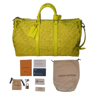 Louis Vuitton Keepall 50 Yellow Mesh Virgil Abloh