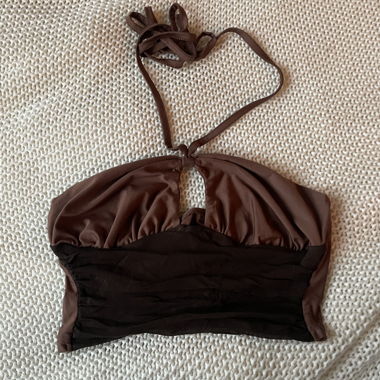 braunes neckholder top