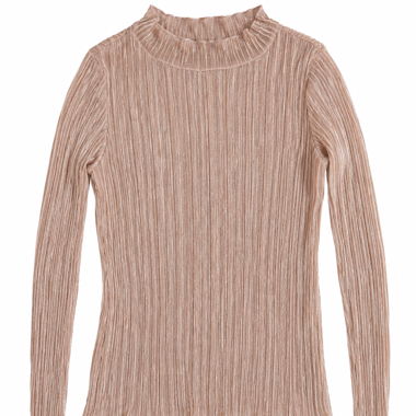 Transparent Fine-Knit Top in Rosé Gold