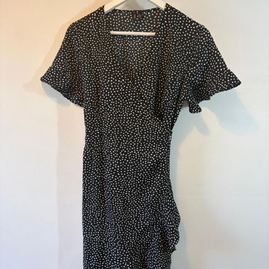 Vintage Wrap Dress with Polka Dots