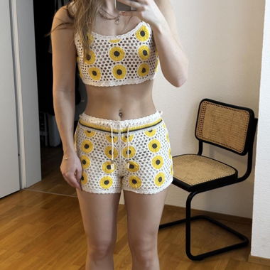 Crochet Sunflower Two Piece / Co-ord