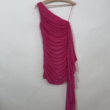 BCBGMAXAZRIA Pink One-Shoulder Kleid