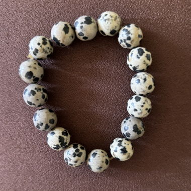 Bracciale di perle in Diaspro Dalmatino