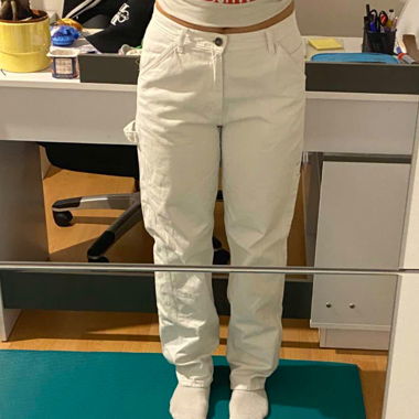 subdued white trousers 