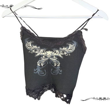 lace detail gothic top