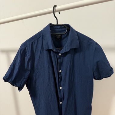 camicia blu manica corta