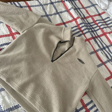 Beiger Fleece-Zip-Pullover