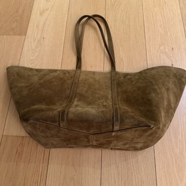 Zara Wildleder Maxi-Shopper hellbraun