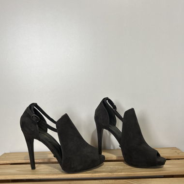 Dunkelgraue Pumps Open-Toe