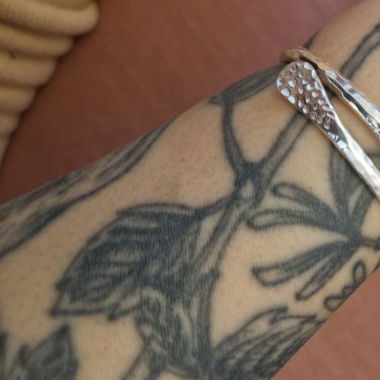 Bracelet jonc argent martelé