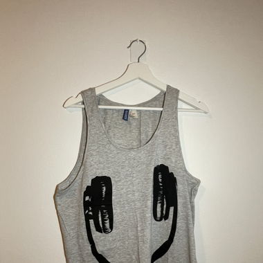 Ärmelloses, graues Tanktop mit Aufdruck, Herren