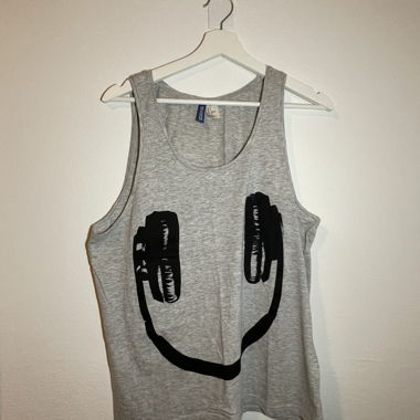 Ärmelloses, graues Tanktop mit Aufdruck, Herren