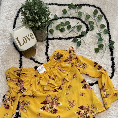 Langarm Shirt mit Blumen 