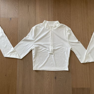 Maglione bianco con zip