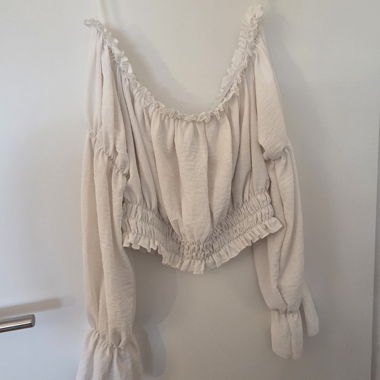 Blouse blanche estivale manches longues / Blouse