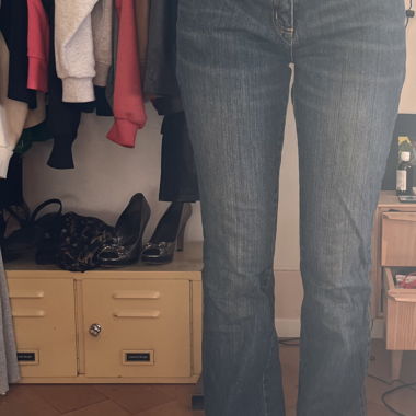 Pantalon évasé taille mi-haute