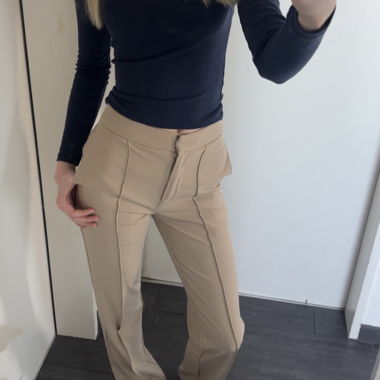 Pantalon en tissu beige