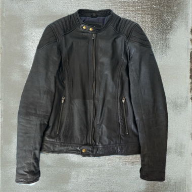 Veste en cuir Scotch & Soda noire en cuir véritable