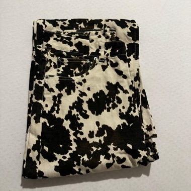 Jeans ZARA stampa pelle di mucca, taglia EUR 38