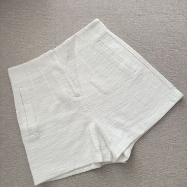 Shorts Bouclé Blanc - Zara