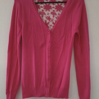 Rosa Jacke mit Spitze