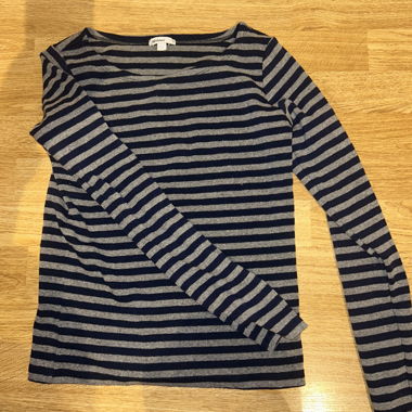 T-shirt a righe maniche lunghe (blu/grigio)