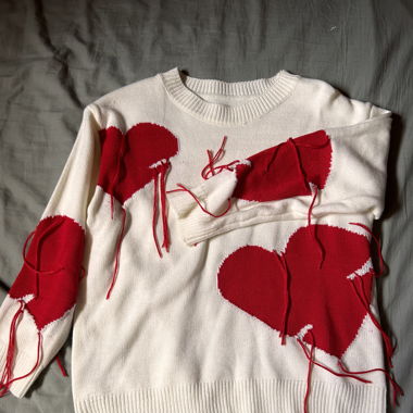 Herz Pullover mit Strings