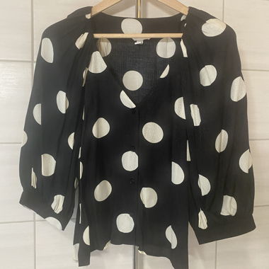 H&M Pois Black Blouse L42