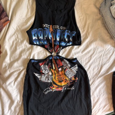 Graphic Cutout Tank Dress