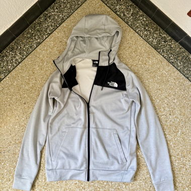 Grey North Face Zip Hoodie