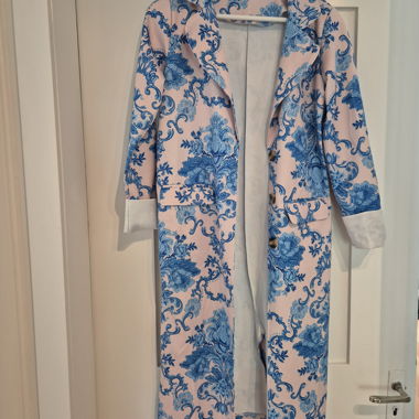 Manteau long à motifs pour femme