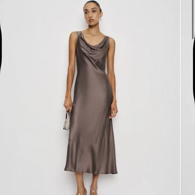 Robe en soie Reformation marron