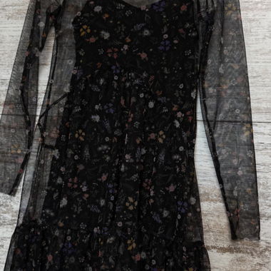 Durchsichtige Floral-Mesh-Kleid