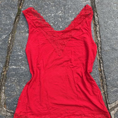 Débardeur rouge en dentelle Tezenis