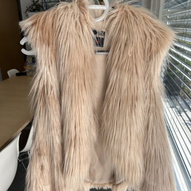 Beige Faux Fur Gilet