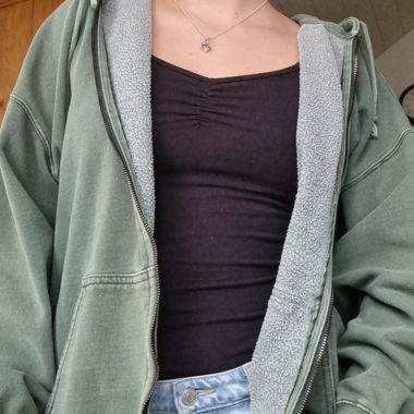 green zipper hoodie 